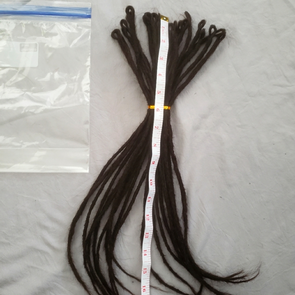 Synthetic dark brown dreadlocks